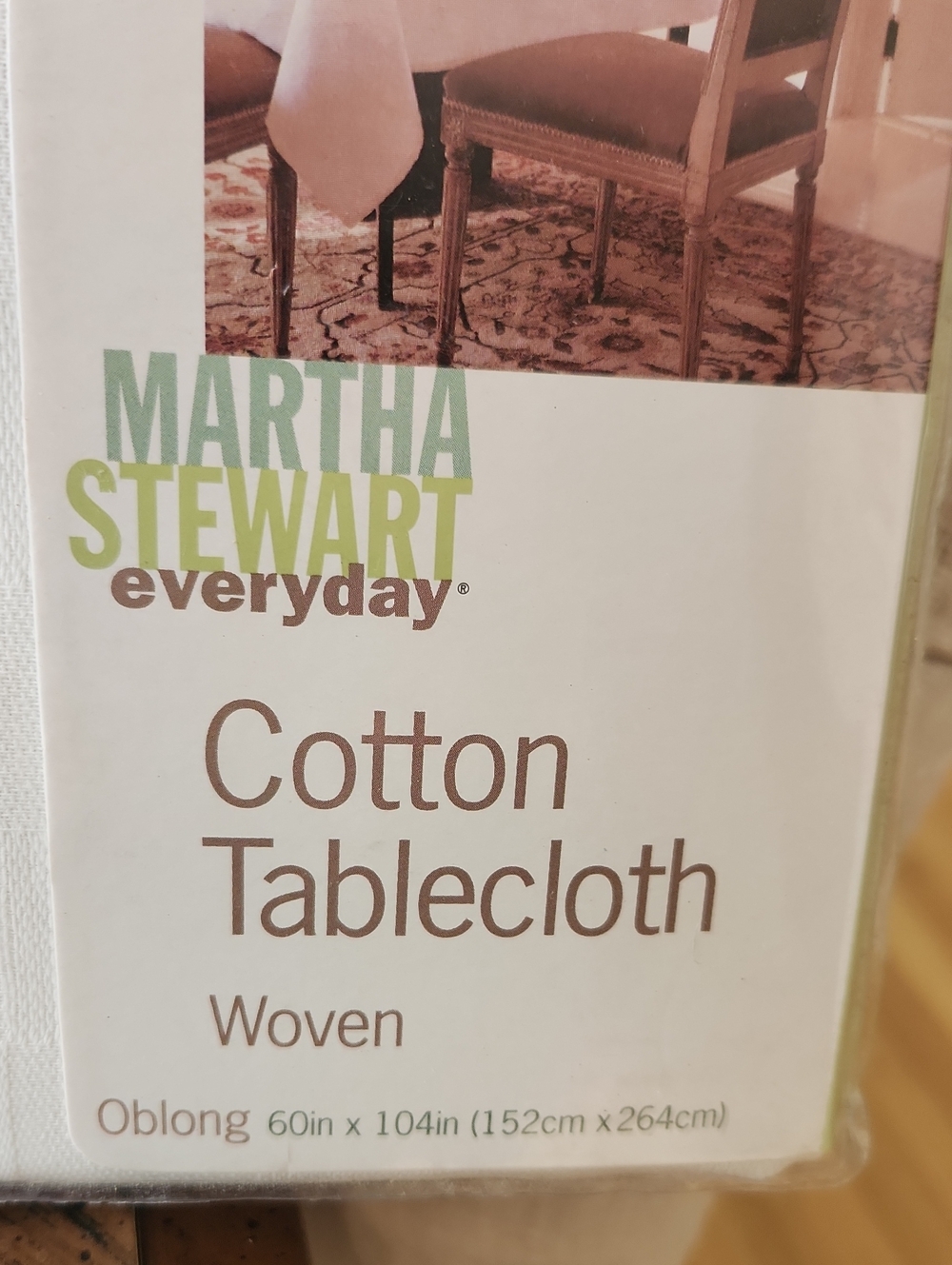 Martha Stewart White Cotton Tablecloth - Woven